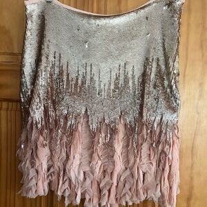 NWT Zara sequins and chiffon skirt size Lrg